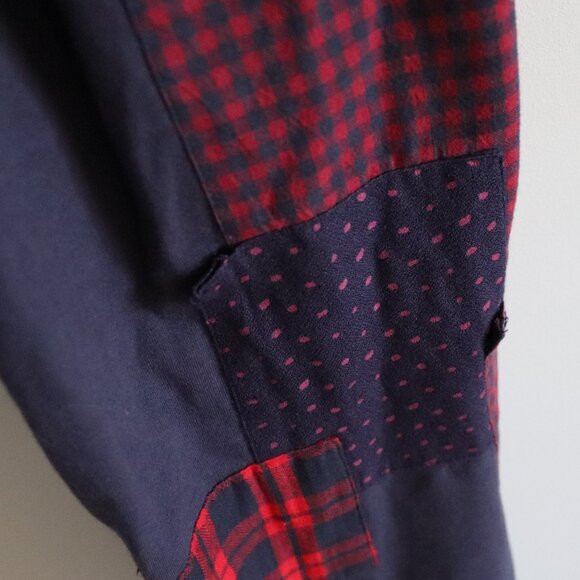 April Cornell Womens Blue Sz L Pull On Stretch Plaid Patchwork Comfy Pj Pants‎ - Picture 8 of 11